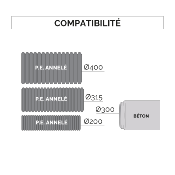 Fond UNIVERSEL - Modèle COMPACT H.600 - Emboîtement Ø800 "standard"