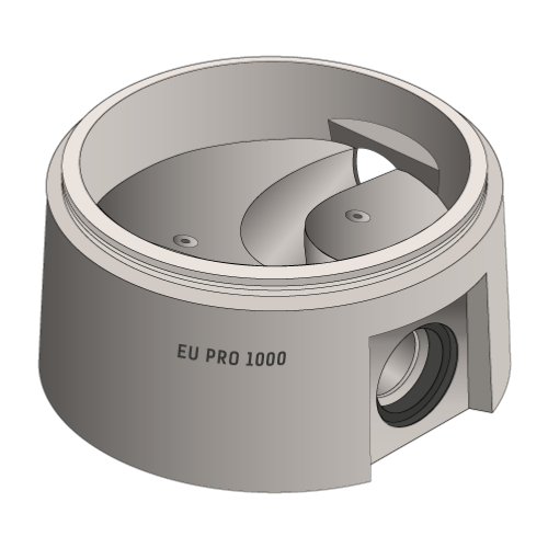 Fond E.U. PRO Ø1000 - Modèle 90° - 160/150 PVC/FONTE