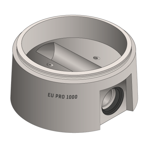 Fond E.U. PRO Ø1000 - Modèle borgne - 160/150 PVC/FONTE