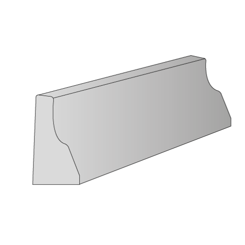 Bordure CITYPROTECT - Type GS4 - 1m - Gris lisse