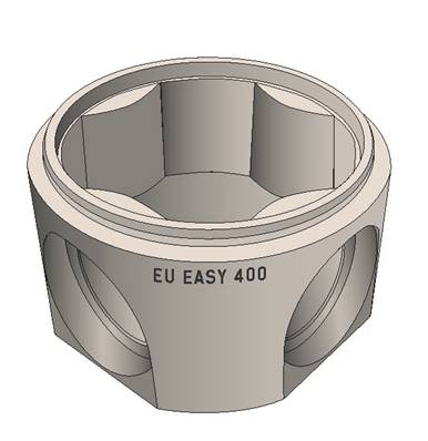 Fond E.U. EASY 400 - Modèle 45° - Emboîtement Ø1000 "standard"
