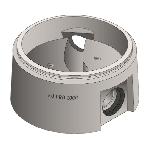 Fond E.U. PRO Ø1000 - Modèle 45° - 200 PVC/FONTE