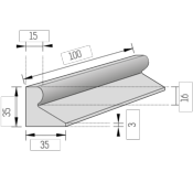 Bordure CITYPROTECT - Type GSS - 1m - Gris lisse